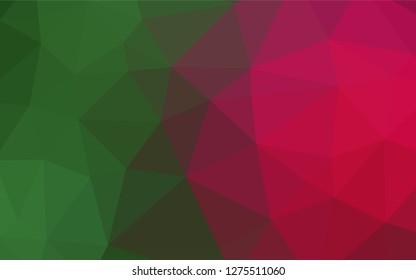 Light Green, Red vector abstract polygonal layout. Shining colored illustration in a Brand new style. The textured pattern can be used for background.