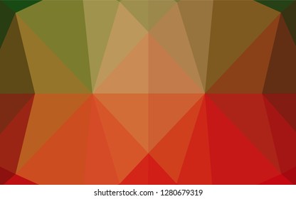 Light Green, Red vector abstract mosaic backdrop. Creative illustration in halftone style with gradient. The template can be used as a background for cell phones.