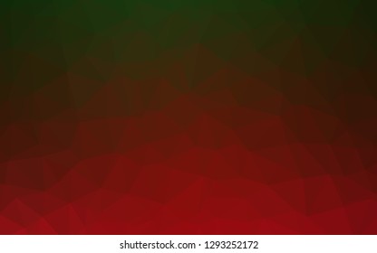 Light Green, Red vector abstract mosaic pattern. A sample with polygonal shapes. Textured pattern for background.