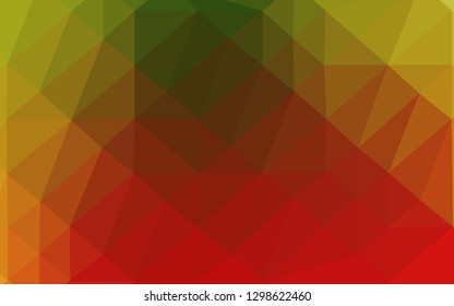 Light Green, Red vector abstract polygonal texture. Glitter abstract illustration with an elegant design. Completely new template for your business design.