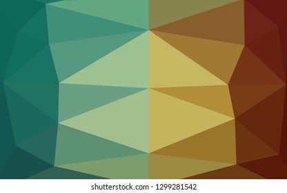 Light Green, Red vector abstract polygonal texture. Shining illustration, which consist of triangles. Polygonal design for your web site.