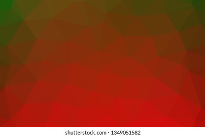 Light Green, Red vector abstract mosaic pattern. Shining illustration, which consist of triangles. Elegant pattern for a brand book.