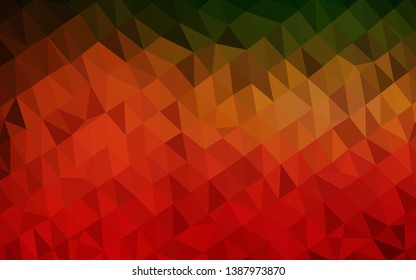 Light Green, Red vector abstract polygonal layout. Glitter abstract illustration with an elegant design. Template for a cell phone background.