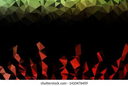 Light Green, Red vector abstract polygonal layout. Shining illustration, which consist of triangles. Elegant pattern for a brand book.