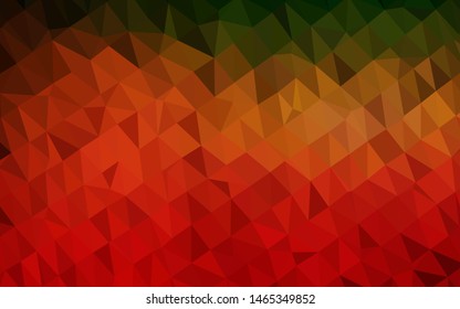 Light Green, Red vector abstract polygonal texture. Triangular geometric sample with gradient.  Polygonal design for your web site.