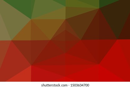 Light Green, Red vector abstract polygonal texture. Creative illustration in halftone style with gradient. New texture for your design.