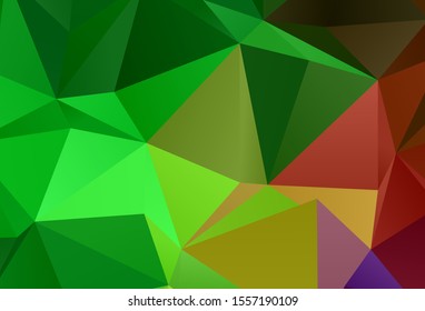 Light Green, Red vector abstract polygonal background. Creative illustration in halftone style with triangles. Textured pattern for your backgrounds.