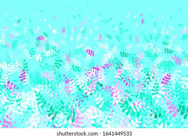 Light Green, Red vector abstract design with leaves. Shining colored illustration with leaves in doodle style. Brand new style for your business design.