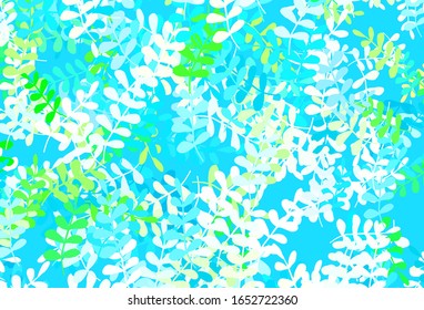 Light Green, Red vector abstract pattern with leaves. Colorful illustration in doodle style with leaves. Brand new design for your business.