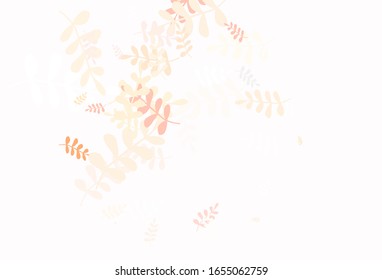 Hellgrüner, roter Vektorillustration abstrakter Hintergrund mit Blättern. Farbige Illustration mit Blättern im Doodle-Stil. Vorlage für Hintergründe von Mobiltelefonen.