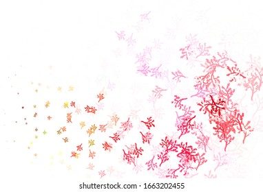 Light Green, Red vector abstract design with sakura. Colorful illustration in doodle style with leaves, branches. Doodle design for your web site.