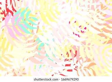 Light Green, Red vector abstract design with leaves. Shining colored illustration with leaves in doodle style. Template for backgrounds of cell phones.