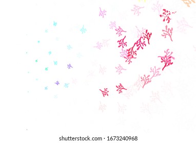 Color verde claro, fondo abstracto vectorial rojo con sakura. Nueva ilustración de color con hojas y ramas. Diseño pintado a mano para web, folletos.