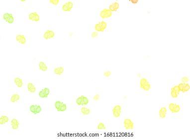Light Green, Red vector abstract backdrop with flowers. Brand new colored illustration with flowers. Hand painted design for web, leaflets.