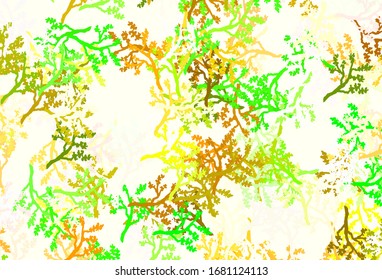 Light Green, Red vector abstract background with sakura. Modern abstract illustration with leaves and branches. Elegant pattern for your brand book.