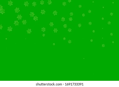 Light Green, Red vector abstract background with flowers. Colorful illustration in doodle style with flowers. New template for your design.