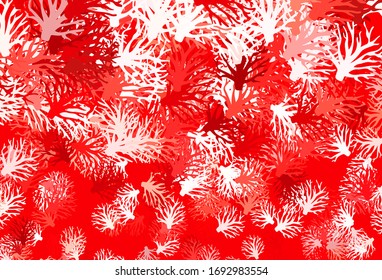 Hellgrüner, roter Vektorillustration abstrakter Hintergrund mit Blättern. Farbige Illustration mit Blättern und Ästen. Neues Design für Ihr Unternehmen.