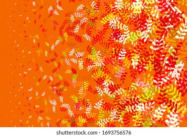 Light Green, Red vector abstract background with leaves. Brand new colored illustration in blurry style with leaves. Template for backgrounds of cell phones.