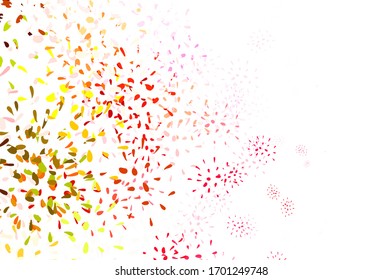Light Green, Red vector abstract pattern with leaves. Doodle illustration of leaves in Origami style with gradient. Brand new design for your business.