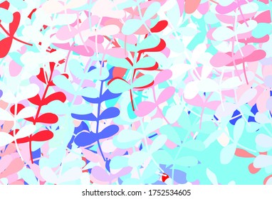 Light Green, Red vector abstract pattern with leaves. leaves on blurred abstract background with gradient. Hand painted design for web, wrapping.