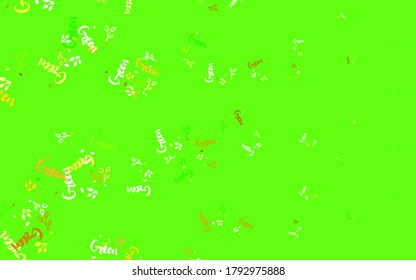 Verde claro, rojo vectorial fondo abstracto con hojas, ramas. Ilustración colorida abstracta con hojas en estilo doodle. Patrón colorido para los libros infantiles.