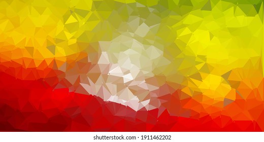 Light green, red vector abstract triangle background. Abstract illustration with elegant gradient triangles. Best choice for your design.