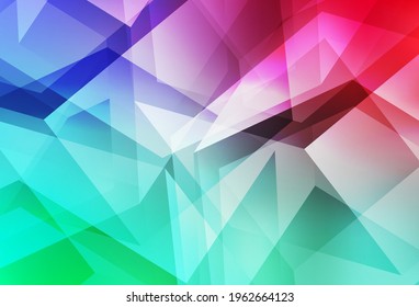Light Green, Red vector abstract mosaic backdrop. Modern abstract illustration with triangles. Triangular pattern for your design.
