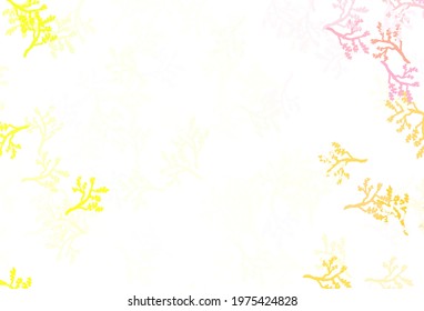 Light Green, Red vector abstract backdrop with sakura. Illustration with doodles on abstract template. Colorful pattern for kid's books.