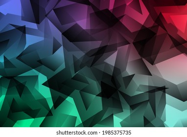 Light Green, Red vector abstract mosaic pattern. Modern abstract illustration with triangles. Template for cell phone's backgrounds.