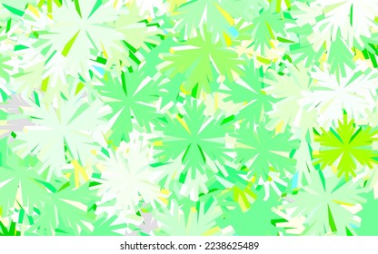Light Green, Red vector abstract background with trees, branches. Colorful illustration with flowers in doodle style. Hand painted design for web, leaflets.