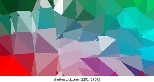Light green, red vector abstract triangle pattern. Abstract illustration with elegant gradient triangles. Best choice for your design.