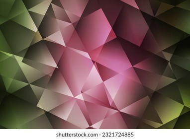Vert Clair, arrière-plan Rouge vectoriel abstrait polygone. Illustration abstraite colorée avec triangles. Nouveau modèle pour votre bannière.