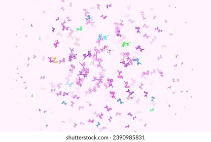 Light Green, Red vector abstract background with branches. Doodle illustration of leaves and branches in Origami style. New design for your business.