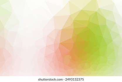 Light Green, Red vector abstract mosaic pattern. Triangular geometric sample with gradient.  Polygonal design for your web site.