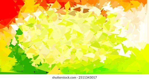 Light green, red vector abstract triangle template. Abstract illustration with elegant gradient triangles. Wallpaper for your web apps.