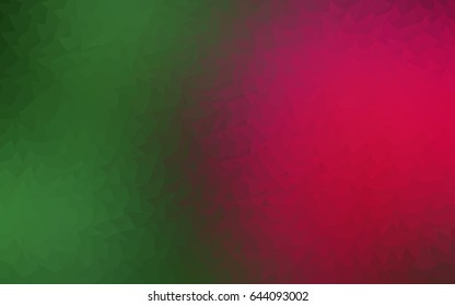 Light Green, Red vector abstract colorful background, which consist of triangles. Pattern with colored triangles on white background.