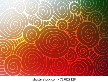 Light Green, Red vector abstract doodle texture. Colorful abstract illustration with lines in Asian style. A completely new design for your business.