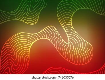 Light Green, Red vector abstract doodle pattern. Ethnic elegant natural pattern with gradient. Hand painted design for web, leaflet, textile.