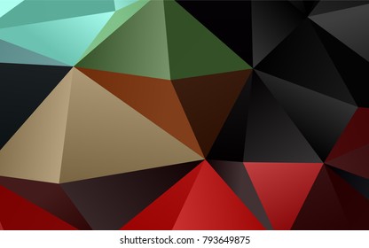 Light Green, Red vector abstract mosaic template. Colorful illustration in abstract style with gradient. Brand-new style for your business design.