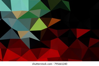 Light Green, Red vector abstract polygonal template. Modern geometrical abstract illustration with gradient. A completely new design for your business.