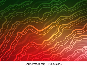 Light Green, Red vector backdrop with bent lines. Geometric illustration in marble style with gradient.  Marble style for your business design.