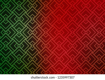 Light Green, Red vector backdrop with long lines. Shining colored illustration with narrow lines. Pattern for business booklets, leaflets.