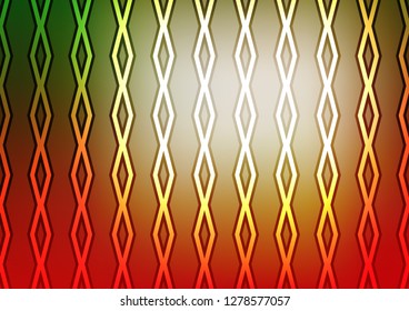 Light Green, Red vector backdrop with lines, cubes. Modern geometric abstract illustration with lines, squares. Pattern for business booklets, leaflets.