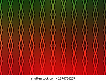 Light Green, Red vector backdrop with lines, cubes. Modern geometric abstract illustration with lines, squares. Pattern for business booklets, leaflets.