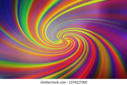 Light Green, Red vector backdrop with wry lines. Modern gradient abstract illustration with bandy lines. Pattern for your business design.