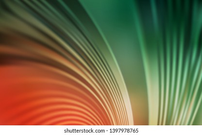 Light Green, Red vector backdrop with wry lines. A completely new colorful illustration in simple style. Elegant pattern for a brand book.