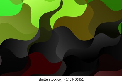 Light Green, Red vector backdrop with bent lines. Shining crooked illustration in marble style. The elegant pattern for brand book.