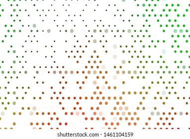 Light Green, Red vector backdrop with dots. Modern abstract illustration with colorful water drops. Pattern for ads, leaflets.