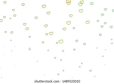 Light Green, Red vector backdrop with sweet hearts. Illustration with hearts in love concept for valentine's day. Pattern for marriage gifts, congratulations.