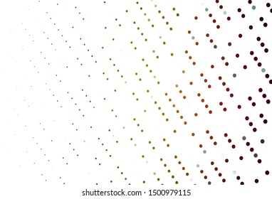 Light Green, Red vector backdrop with dots. Illustration with set of shining colorful abstract circles. Pattern for beautiful websites.